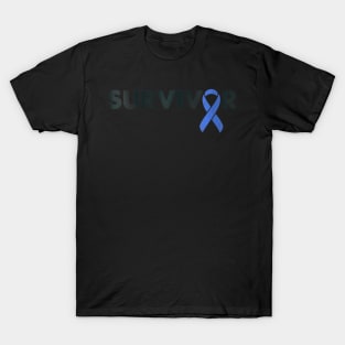 Womens Survivor Support Ribbon Rectal Cancer Awareness T-Shirt